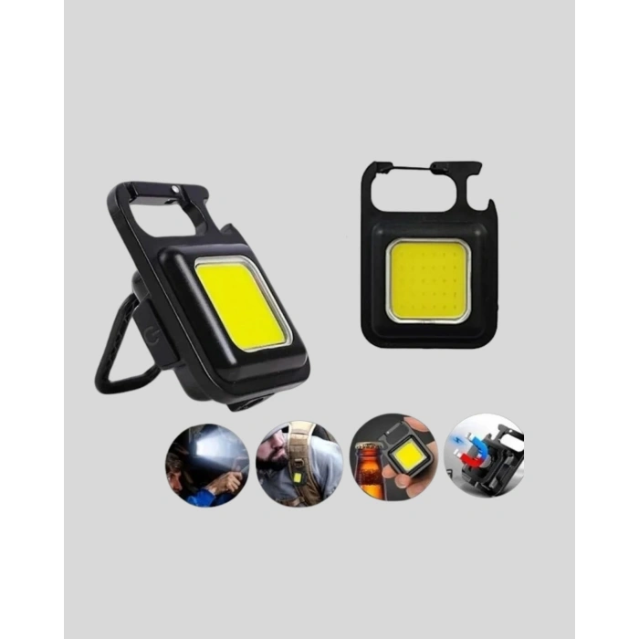 VipMarketim Süper Parlak 800 Lümen LED Fener – USB Şarjlı 3 Işık Modlu Mini Taşınabilir ve Anahtarlık Tipi