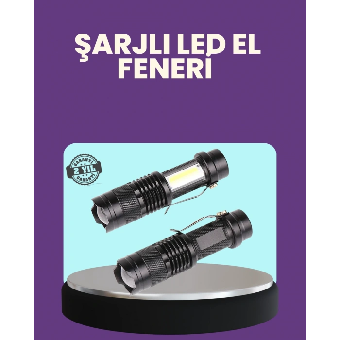 VipMarketim Suya Dayanıklı 4 Modlu Mini LED El Feneri