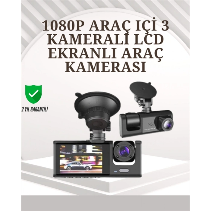 VipMarketim TA-01 1080P Ön 720P Arka ve İç Kamera Sistemli DVR