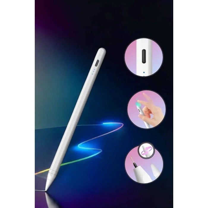 VipMarketim Tablet Kalemi Stylus Pen Dokunmatik Kalem Android Ve İOS Uyumlu Şarjlı