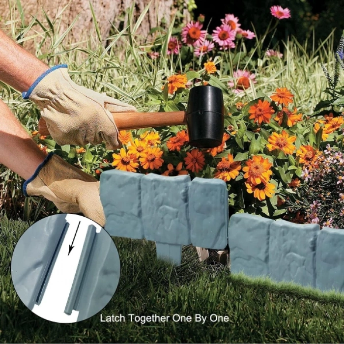 VipMarketim Taş Görünümlü Bahçe Çiti