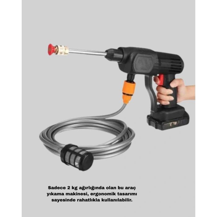 VipMarketim Taşınabilir Akülü Araba Yıkama Makinesi 1.7 MPa Basınçlı ve Ergonomik Tasarımlı