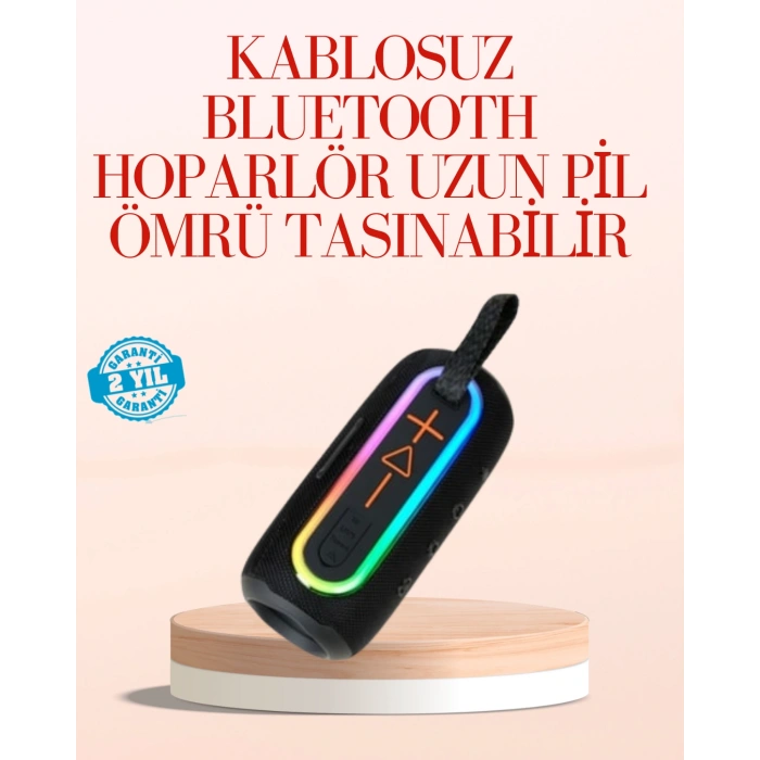 VipMarketim Taşınabilir Bluetooth Hoparlör Kırmızı IP67 Su Geçirmez