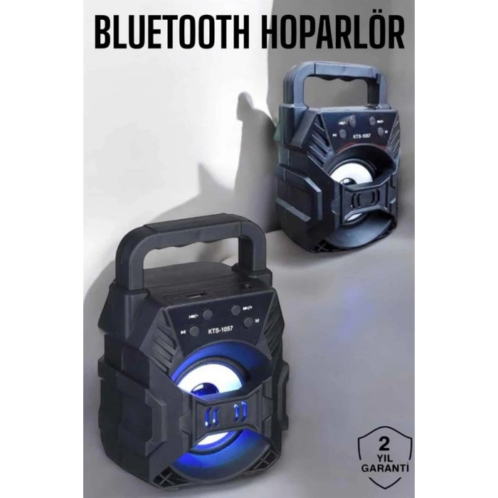 VipMarketim Taşınabilir Bluetooth Hoparlör Led Işıklı Uzun Pil Ömrü