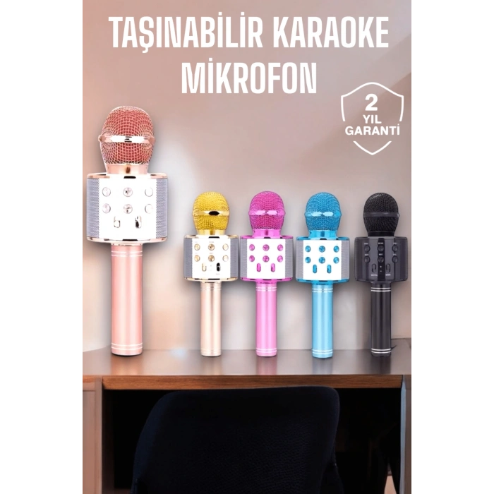 VipMarketim Taşınabilir Bluetooth Karaoke Mikrofon: Hafıza Kart Girişli Etkileyici Performans