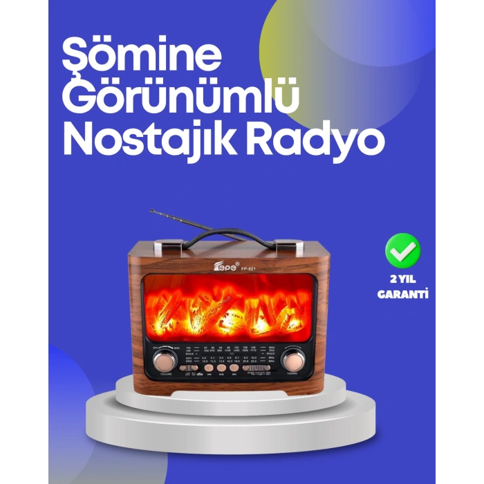 VipMarketim Taşınabilir Kamp Hoparlörü – Solar Şarjlı Şömine Efektli 7W Güçlü Ses