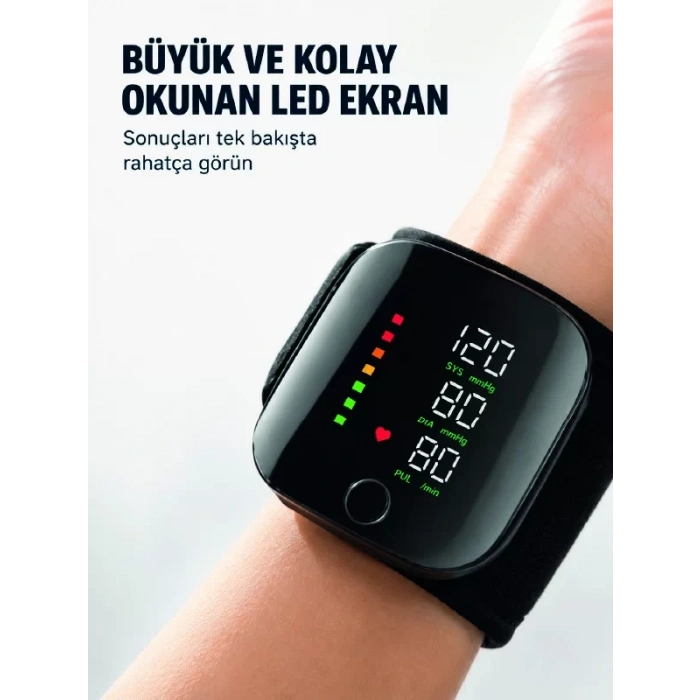 VipMarketim Taşınabilir Şarjlı Bilekten Tansiyon Ölçer Pratik Kullanım