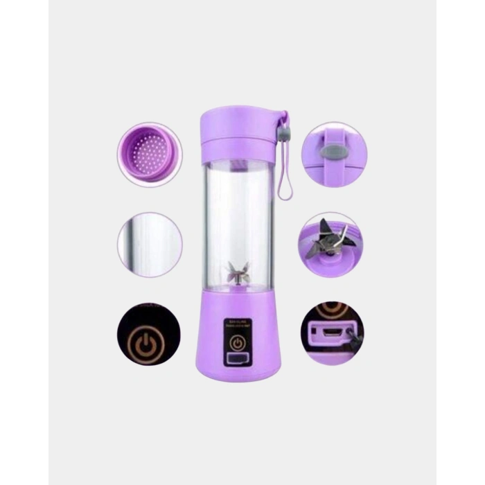 VipMarketim Taşınabilir USB Şarjlı Mini Smoothie Blender 380ml Çelik Bıçaklı Portatif