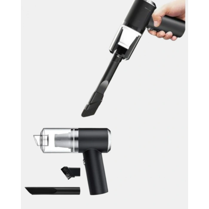 VipMarketim Taşınabilir Vakumlu Araç Süpürgesi – Katlanabilir Sap Yıkanabilir Filtre 120W Motor