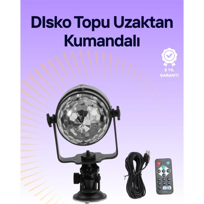 VipMarketim Taşınabilir ve Dayanıklı Plastik Kristal LED Disko Işığı