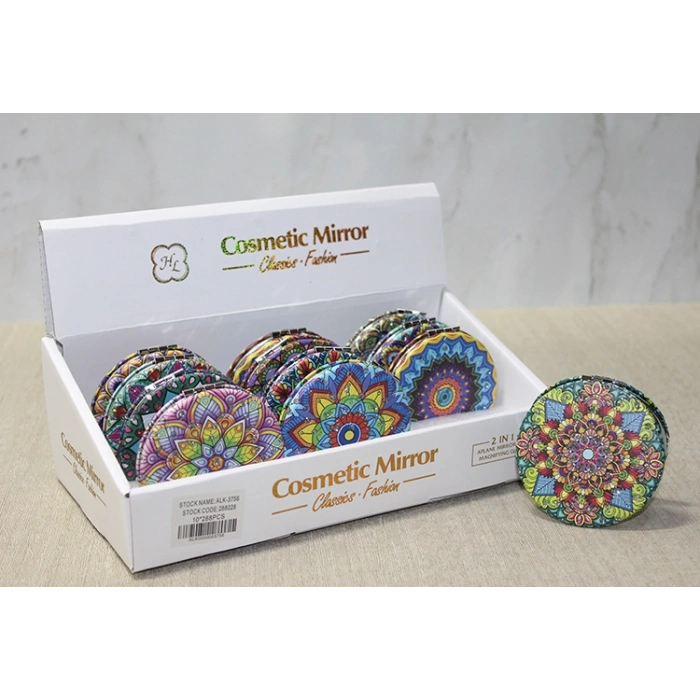 VipMarketim Taşlı El Aynası Yuvarlak İnce Model 4