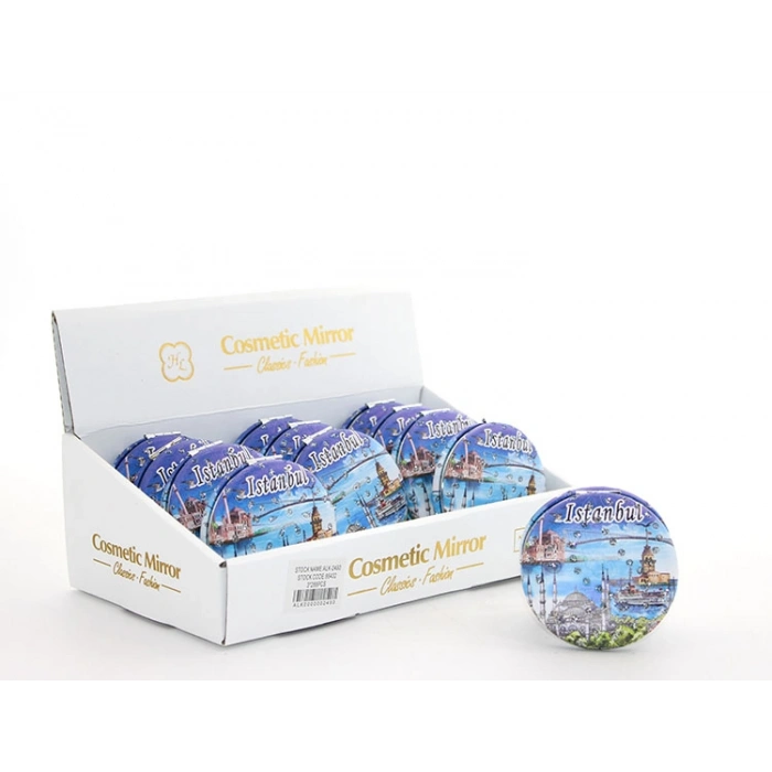 VipMarketim Taşlı İstanbul Tasarımı El Aynası Kalın Model 9