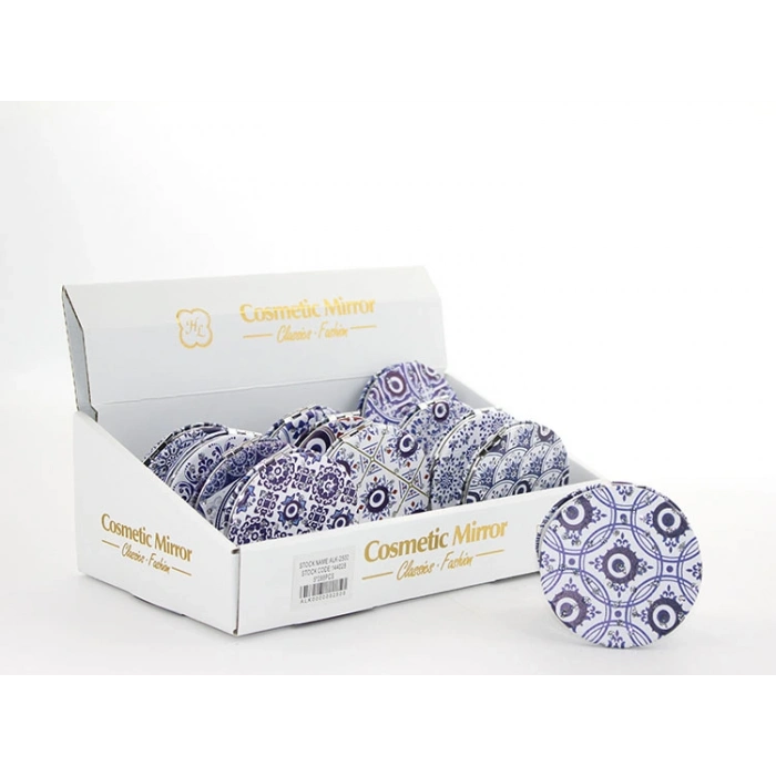 VipMarketim Taşlı Nazar Boncuklu Yuvarlak El Aynası İnce