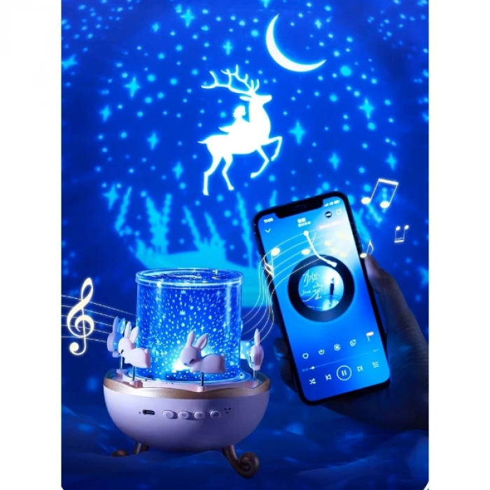 VipMarketim Tavşan Atlıkarınca Multifonksiyon Projektör