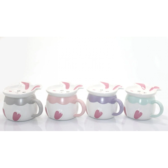 VipMarketim Tavşan Tasarımlı Porselen Kupa Bardak