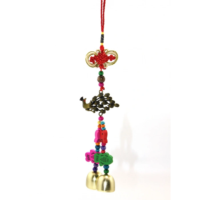 VipMarketim Tavuskuşu Renkli Rüzgar Çanı