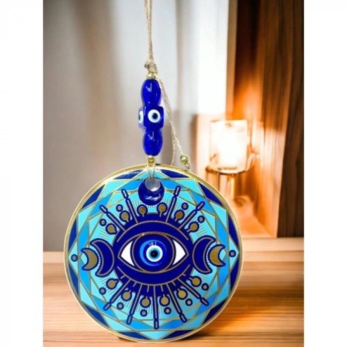 VipMarketim Tek Gözlü Piramit Desenli Nazar Boncuklu Duvar Süsü