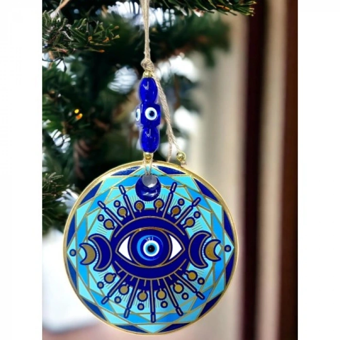 VipMarketim Tek Gözlü Piramit Desenli Nazar Boncuklu Duvar Süsü