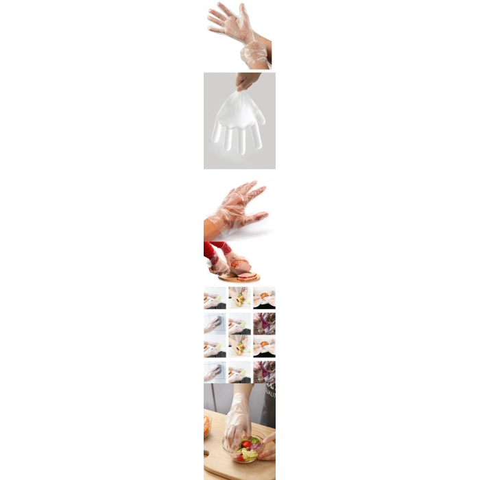 VipMarketim Tek Kullanımlık Şeffaf Eldiven 100 Adet