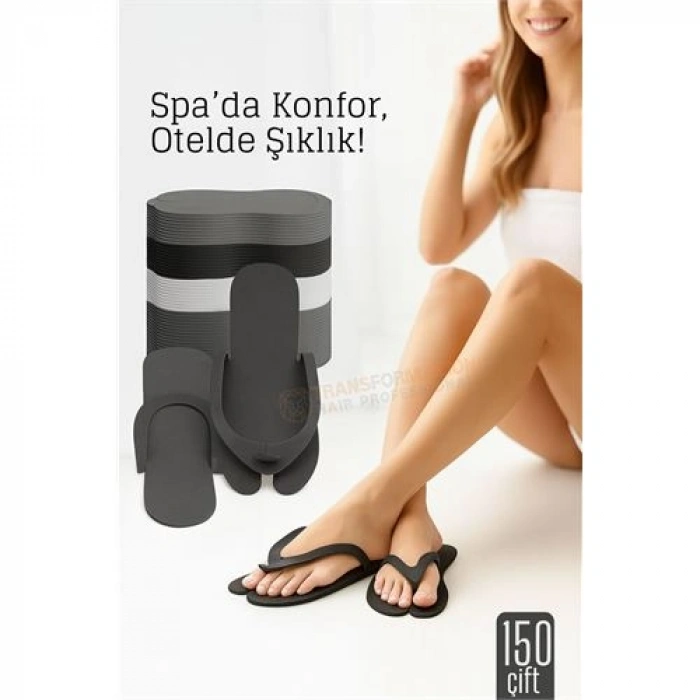 VipMarketim Tek Kullanımlık Spa Otel Pedikür Terliği 150 Çift 2 MM Kalınlık