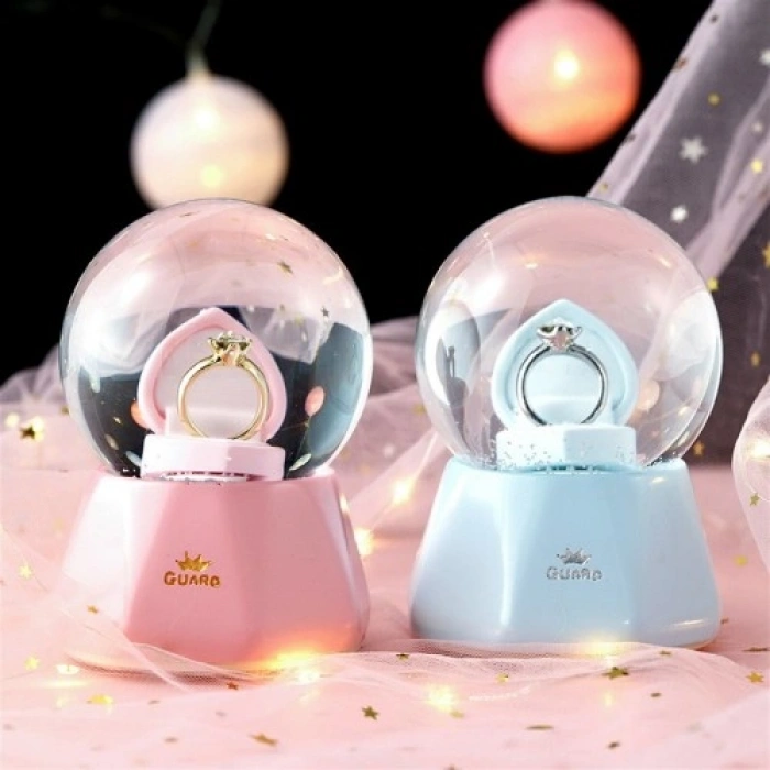 VipMarketim Tek Taş Yüzük Tasarımlı Büyük Boy Kar Küresi