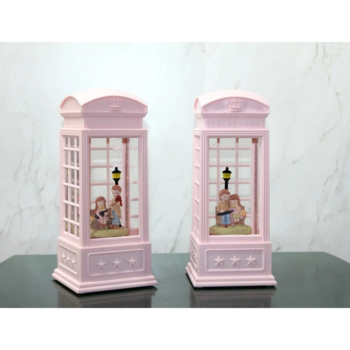 VipMarketim Telefon Kulübeli Kış Masalı Işıklı Müzikli Kar Küresi