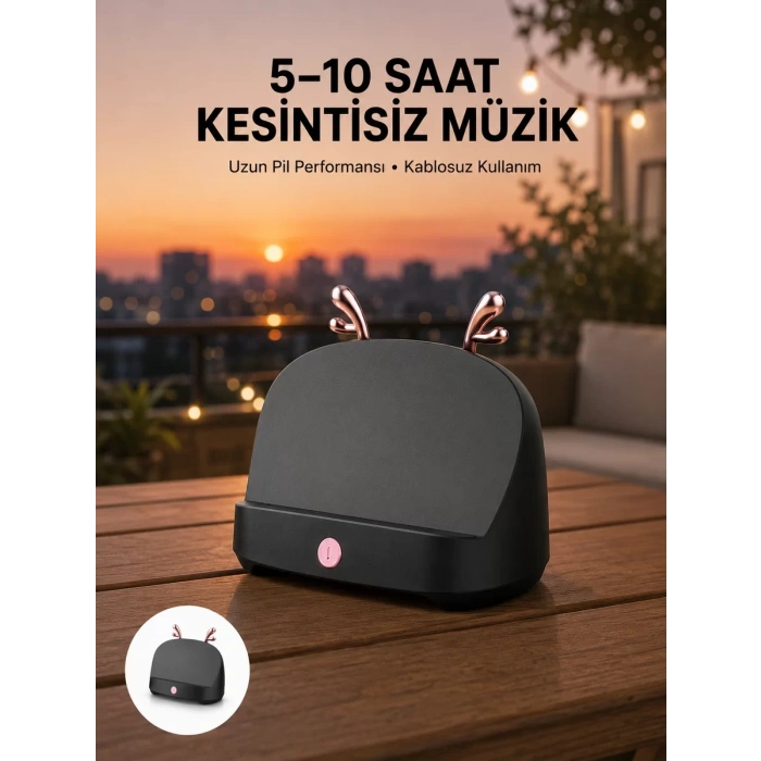 VipMarketim Telefon Tutucu Bluetooth Hoparlör Geyikli Renkli Uzun Ömürlü