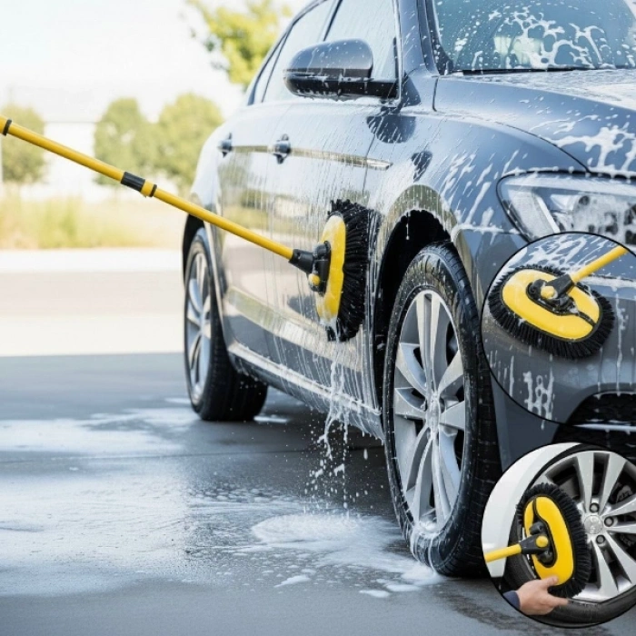 VipMarketim Teleskopik Saplı Kuru Islak Oto Yıkama Fırçası