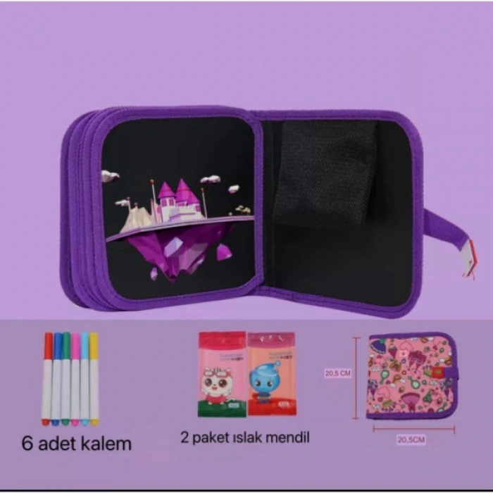 VipMarketim Temizlenebilir Renkli Çizim Defteri