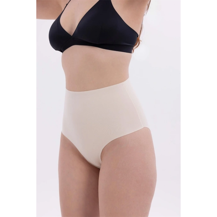 VipMarketim Ten Mi Emay Lazer Kesim Yüksek Bel Hayalet Külot (Kod:2704)