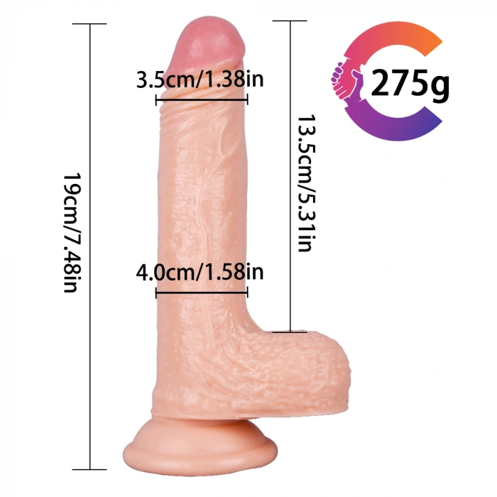 VipMarketim Ten Rengi 19cm Vantuzlu Dildo