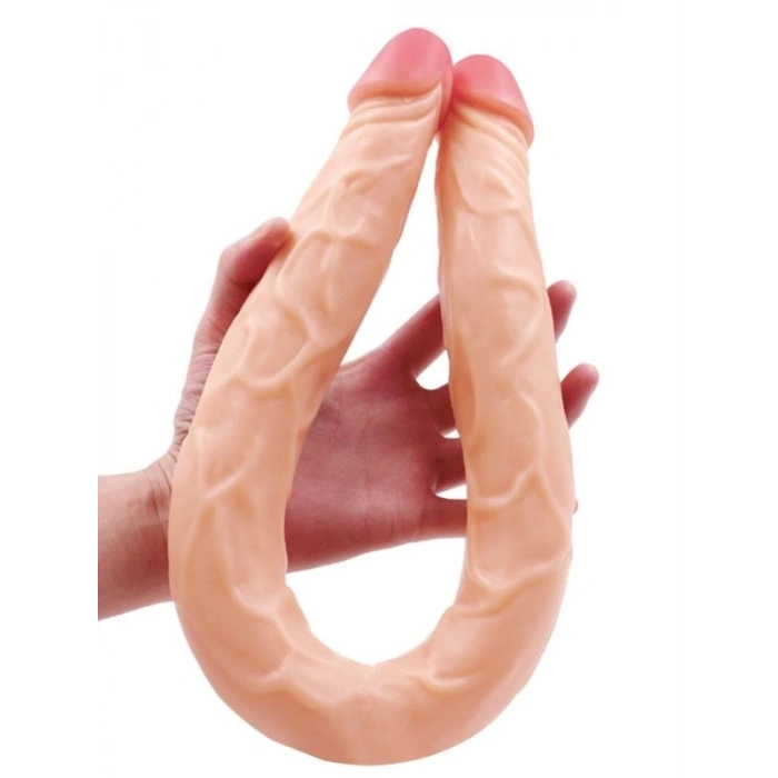 VipMarketim Ten Rengi 55 cm Çift Taraflı Dildo Model No:1034