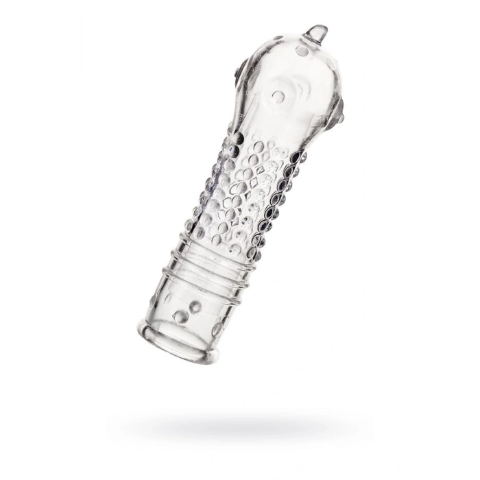 VipMarketim Tırtıklı Noktalı Şeffaf 14.7cm Penis Kılıfı