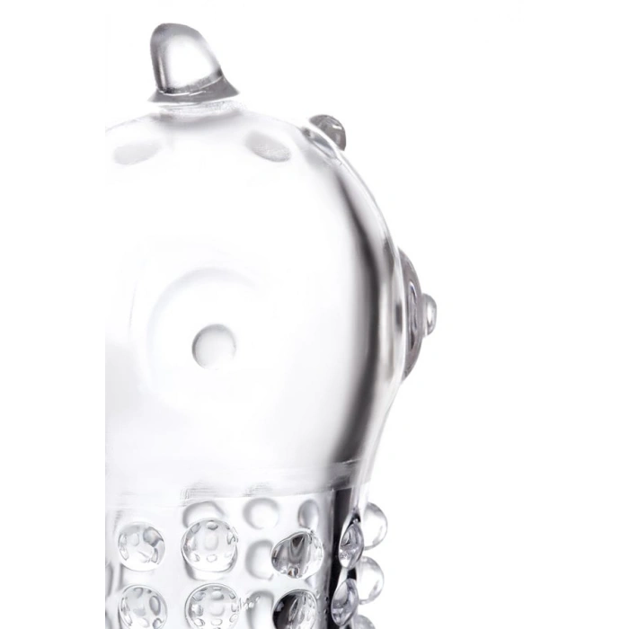 VipMarketim Tırtıklı Noktalı Şeffaf 14.7cm Penis Kılıfı