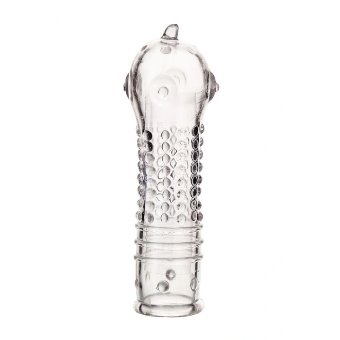 VipMarketim Tırtıklı Noktalı Şeffaf 14.7cm Penis Kılıfı