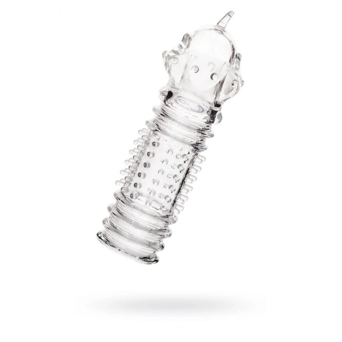 VipMarketim Tırtıklı Noktalı Şeffaf 15.3cm Penis Kılıfı