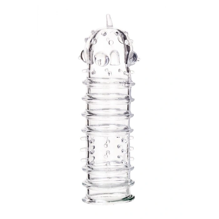 VipMarketim Tırtıklı Noktalı Şeffaf 15.3cm Penis Kılıfı