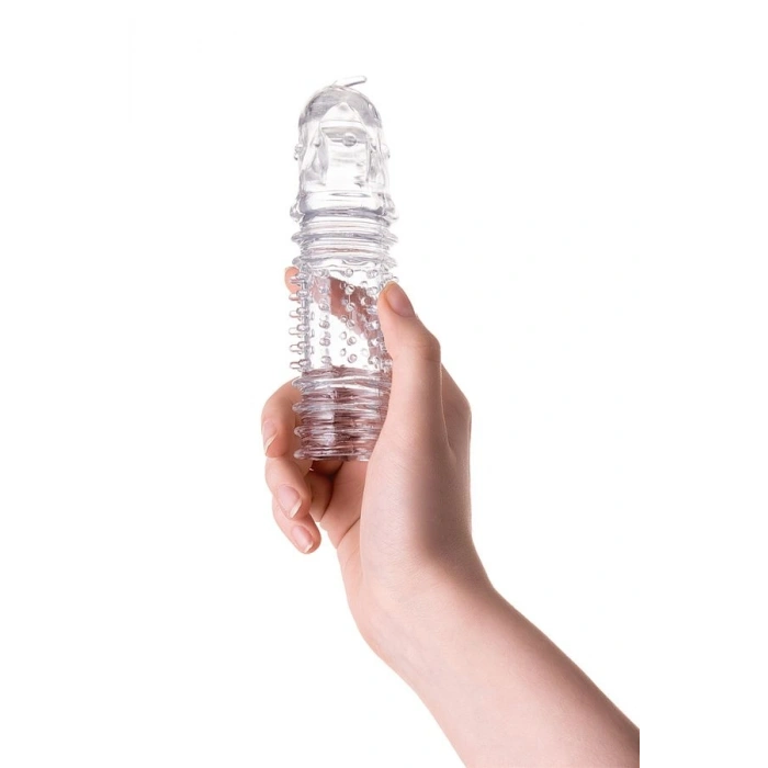 VipMarketim Tırtıklı Noktalı Şeffaf 15.3cm Penis Kılıfı