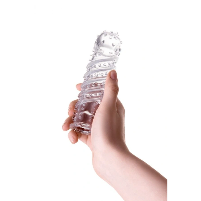 VipMarketim Tırtıklı Noktalı Şeffaf 15.3cm Penis Kılıfı