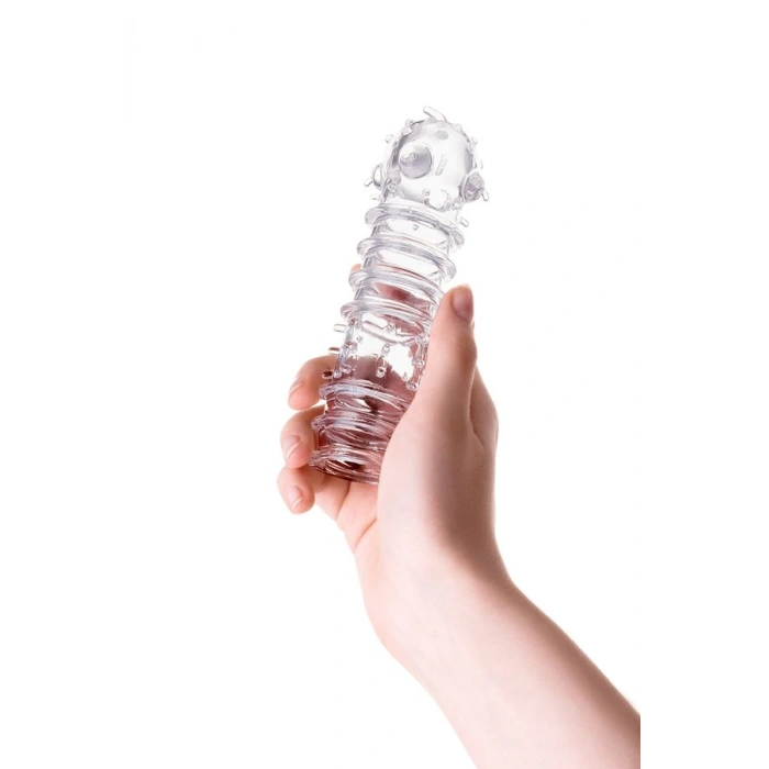 VipMarketim Tırtıklı Noktalı Şeffaf 15.3cm Penis Kılıfı