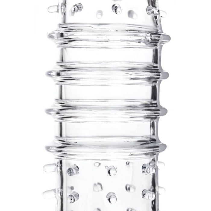 VipMarketim Tırtıklı Noktalı Şeffaf 15.3cm Penis Kılıfı