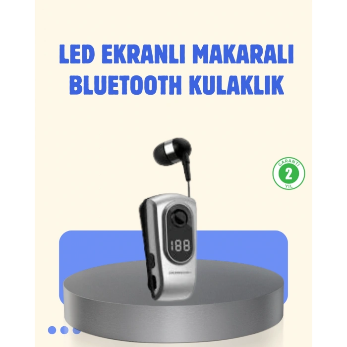 VipMarketim Titreşimli Bluetooth Kulaklık – Uzun Pil Ömrü Dijital Ekranlı Kablosuz Tasarım