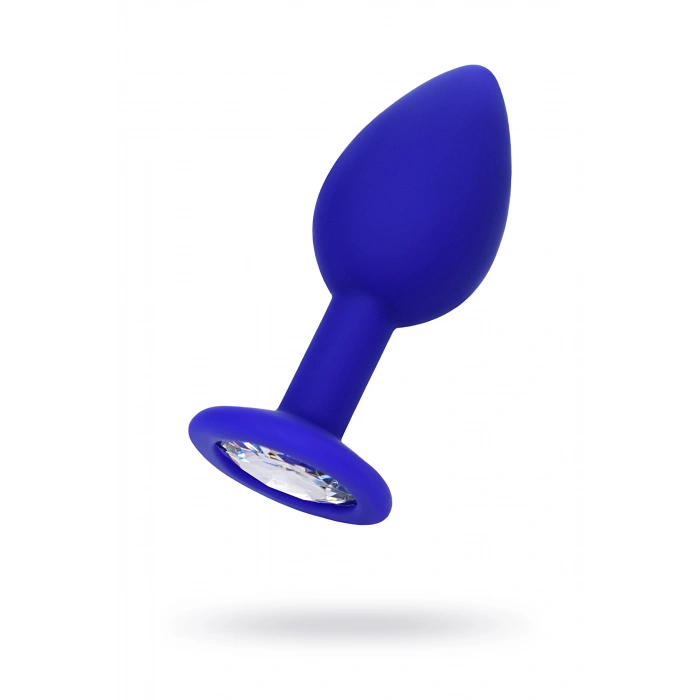 VipMarketim ToDo Brilliant anal kılıf, silikon, mavi, beyaz kristalli 7 cm, Ø 2,8 cm, 26 g
