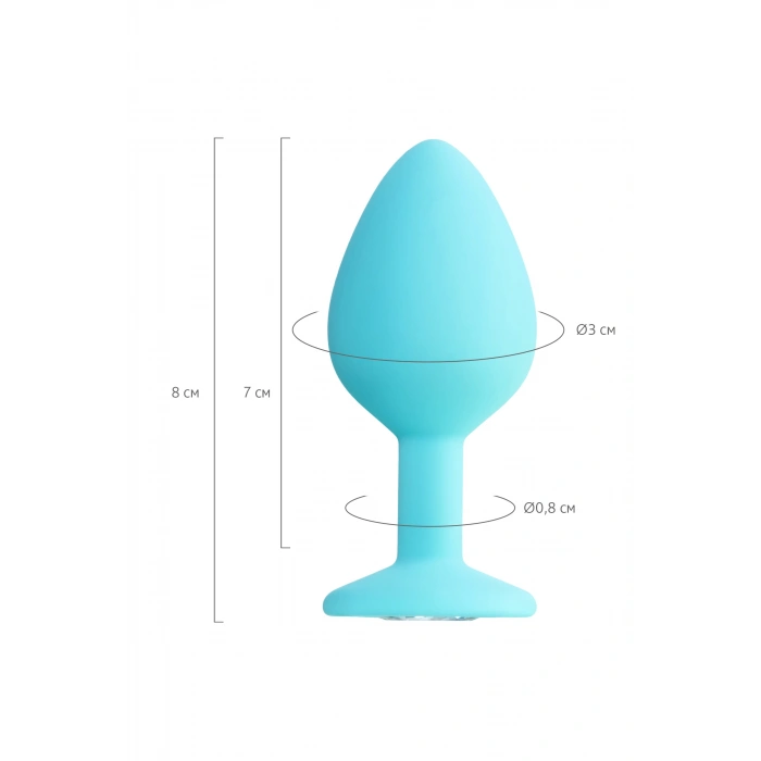VipMarketim Todo Brilliant Anal Plug, Silikon, Mavi, 8 Cm, Ø 3 Cm, 50 G