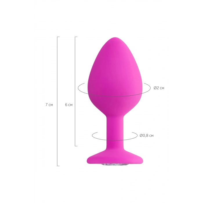 VipMarketim ToDo Brilliant Anal Plug, silikon, pembe, 8 cm, Ø 3 cm, 50 g