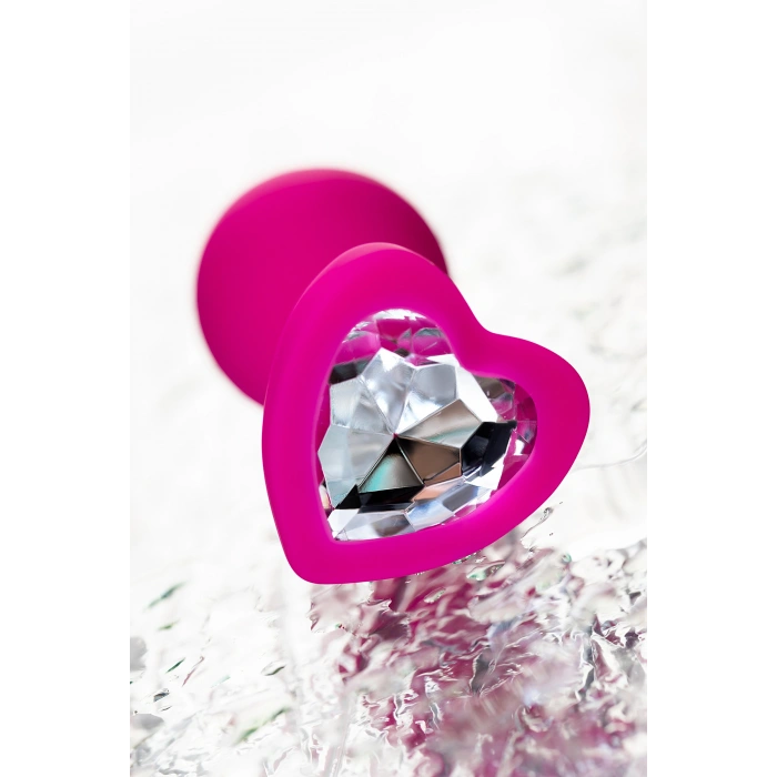 VipMarketim ToDo Diamond Heart Anal Plug, silikon, pembe, 7 cm, Ø 2 cm, 18 g