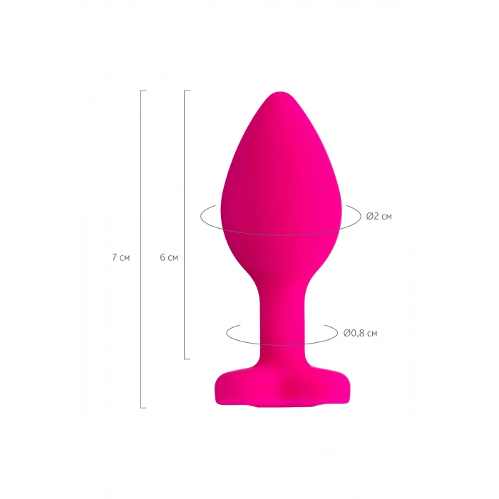 VipMarketim Todo Diamond Heart Anal Plug, Silikon, Pembe, 7 Cm, Ø 2 Cm, 18 G