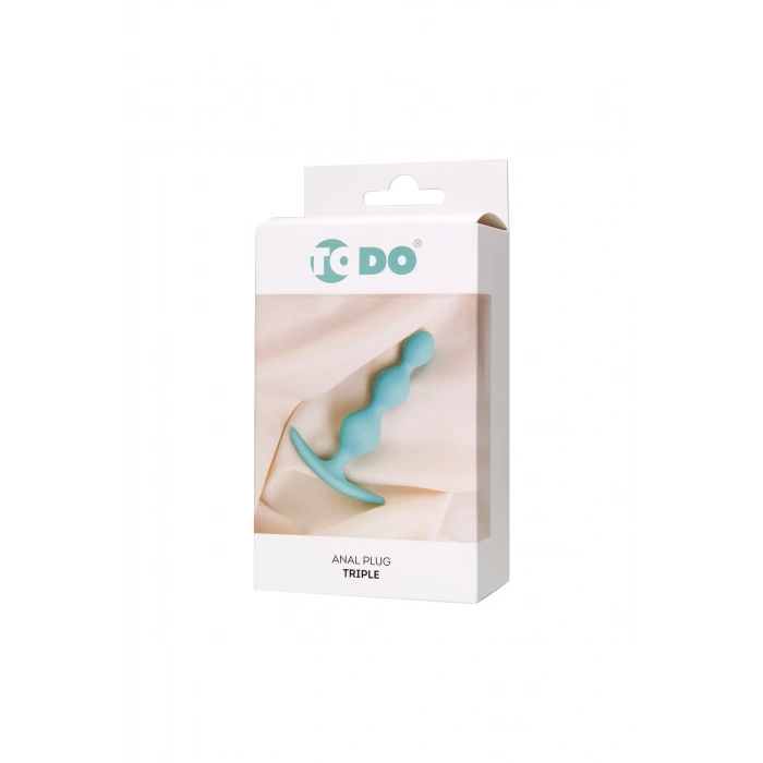 VipMarketim Todo Üçlü Anal Plug, Silikon, Nane, 10,5 Cm, Ø 2,4 Cm