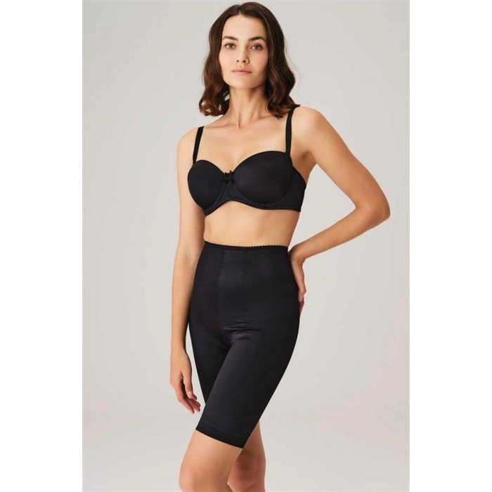 VipMarketim Toparlayıcı Bel Ve Bacak İnceltici Dikişli Uzun Paçalı Orta Bel Sıkı Şort Korse