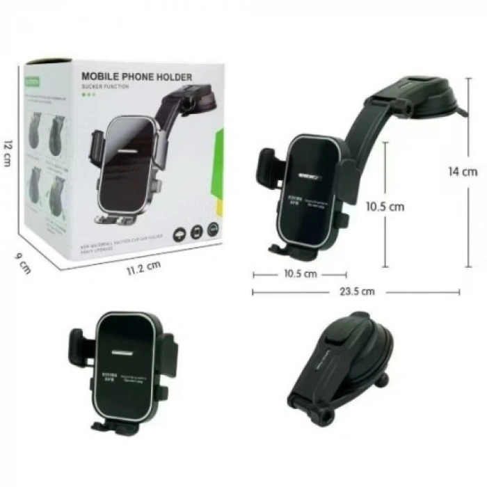 VipMarketim Torpido Üstü Vakumlu Araç Telefon Tutucu Ayarlanabilir Uzun Kollu